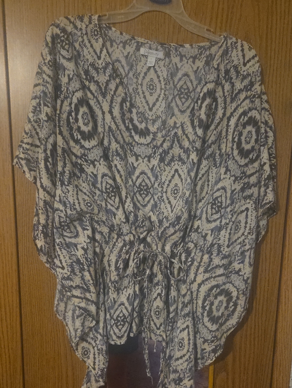 Relativity Ikat Tie-Waist V-Neck Blouse